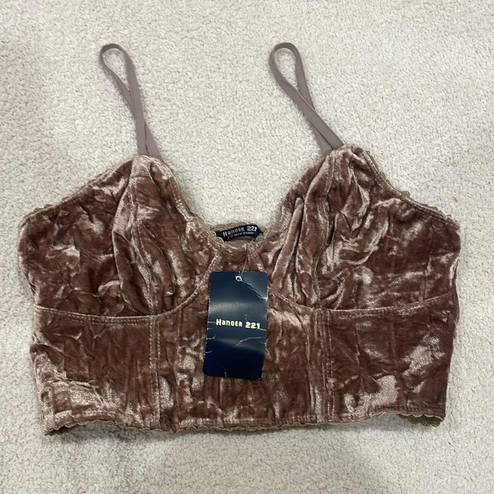 Hanger 221 - I ❤️ New Friends - Suede Coca Bralet Top (BNWT✅)